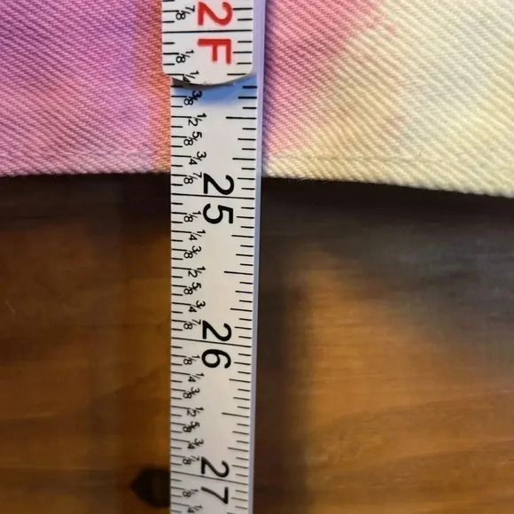 Levi's Tie Dye‎ Denim Trucker Jacket Pink Blue White Cotton Rainbow Tab SmUnisex - Picture 6 of 10